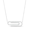 Thumbnail Image 1 of 1/4 CT. T.W. Diamond Paper Clip Necklace in 10K White Gold