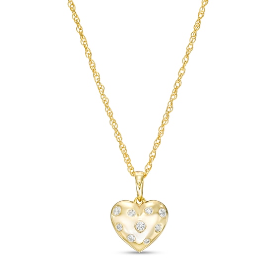 1/10 CT. T.w. Diamond Scatter Heart Pendant in 10K Gold