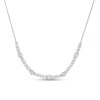 Thumbnail Image 1 of 2 CT. T.W. Certified Lab-Grown Diamond Alternating Necklace in 14K White Gold (F/SI2)