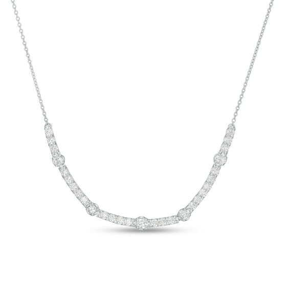 2 CT. T.w. Certified Lab-Grown Diamond Alternating Necklace in 14K White Gold (F/Si2)