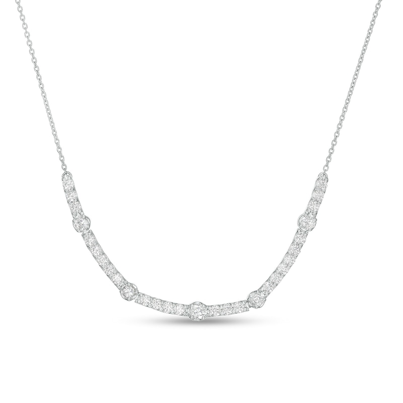 Main Image 1 of 2 CT. T.W. Certified Lab-Grown Diamond Alternating Necklace in 14K White Gold (F/SI2)