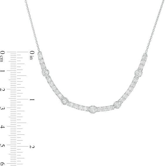 2 CT. T.w. Certified Lab-Grown Diamond Alternating Necklace in 14K White Gold (F/Si2)