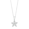 1/4 CT. T.W. Baguette and Round Diamond Flower Pendant in 10K White Gold