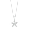 Thumbnail Image 1 of 1/4 CT. T.W. Baguette and Round Diamond Flower Pendant in 10K White Gold