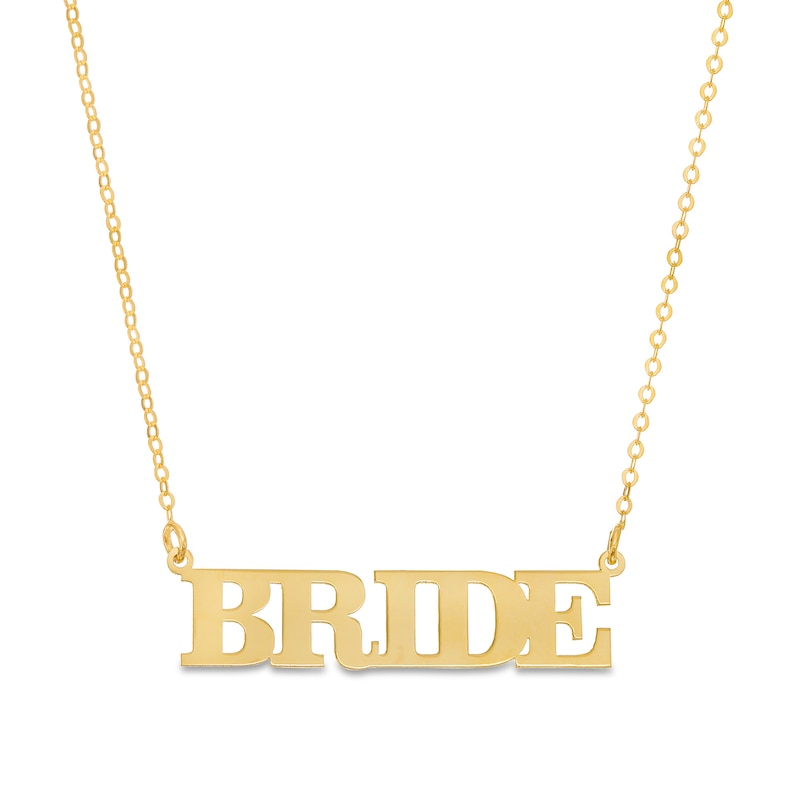 Main Image 1 of Polished "Bride" Necklace in 10K Gold