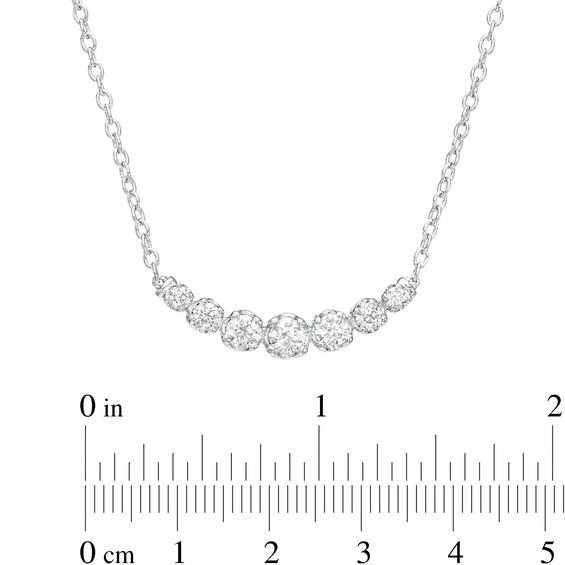 1 CT. T.w. Certified Lab-Grown Diamond Graduated Seven Stone Necklace in 14K White Gold (F/Si2)