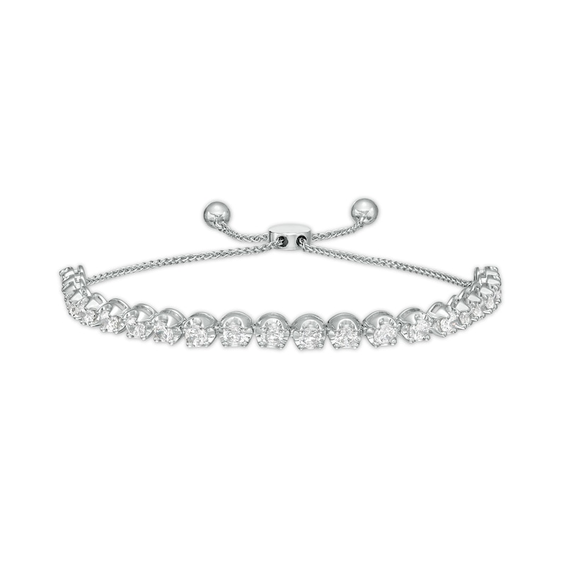 Main Image 1 of 3 CT. T.W. Certified Lab-Grown Diamond Line Bolo Bracelet in 14K White Gold (F/SI2) – 9.5"