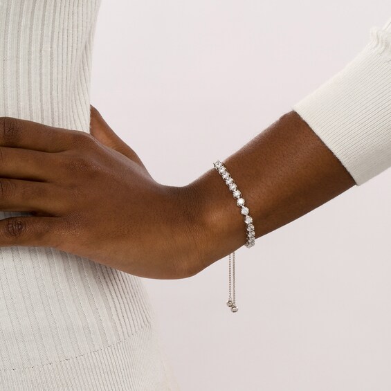 3 CT. T.w. Certified Lab-Grown Diamond Line Bolo Bracelet in 14K White Gold (F/Si2) â 9.5"