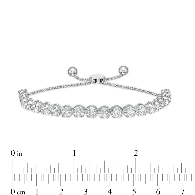 Main Image 3 of 3 CT. T.W. Certified Lab-Grown Diamond Line Bolo Bracelet in 14K White Gold (F/SI2) – 9.5"