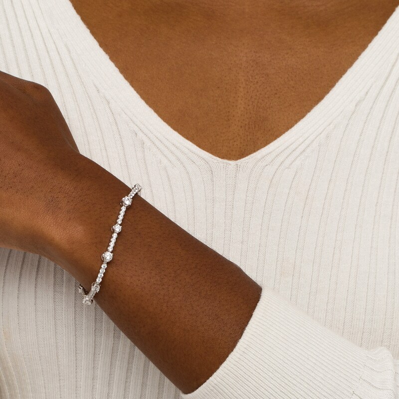 4 CT. T.W. Certified Lab-Created Diamond Alternating Bracelet in 14K White Gold (F/SI2)
