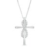 Thumbnail Image 1 of 1/3 CT. T.W. Certified Lab-Grown Diamond Infinity Cross Pendant in 14K White Gold (F/SI2)