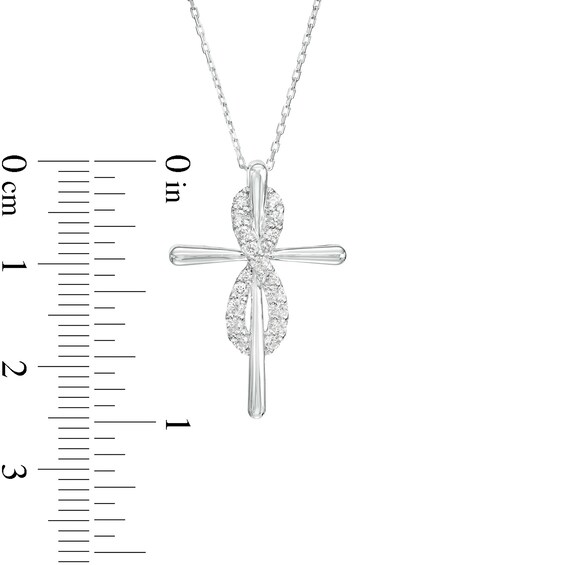 1/3 CT. T.w. Certified Lab-Grown Diamond Infinity Cross Pendant in 14K White Gold (F/Si2)