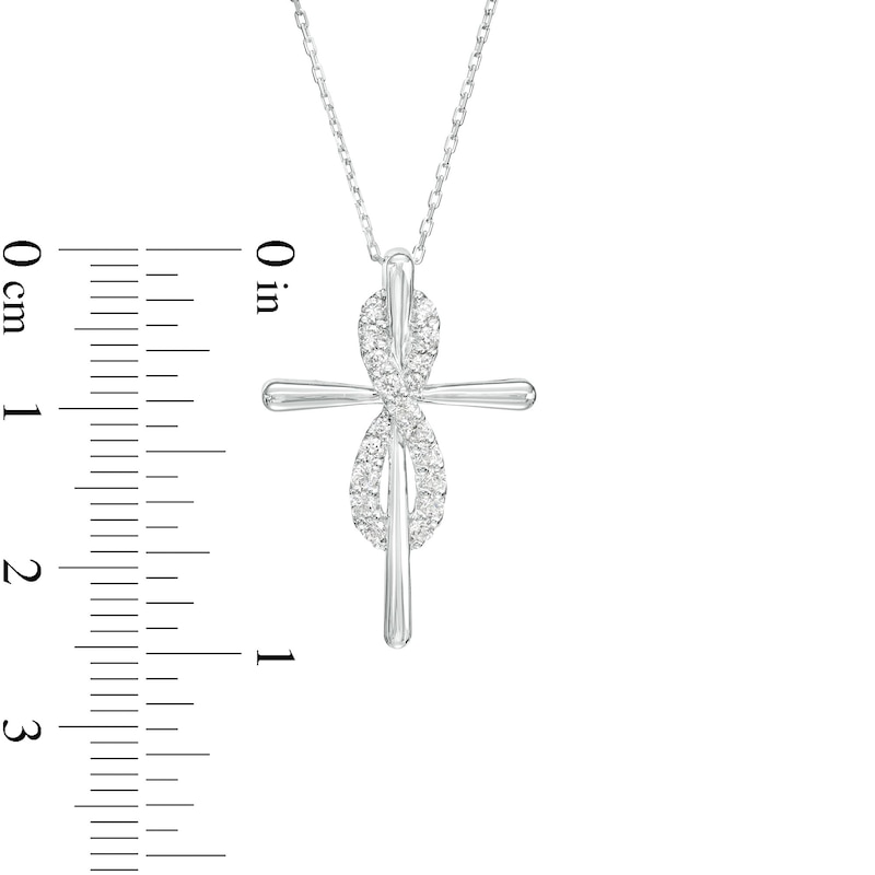 Main Image 3 of 1/3 CT. T.W. Certified Lab-Grown Diamond Infinity Cross Pendant in 14K White Gold (F/SI2)