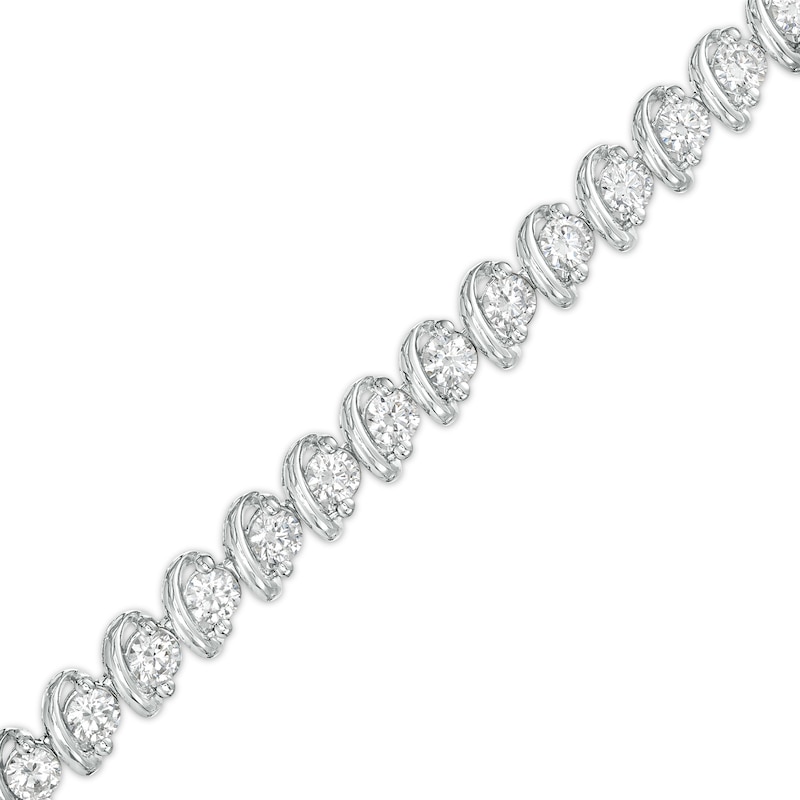 5 CT. T.W. Certified Lab-Created Diamond Swirl Tennis Bracelet in 14K White Gold (F/SI2)