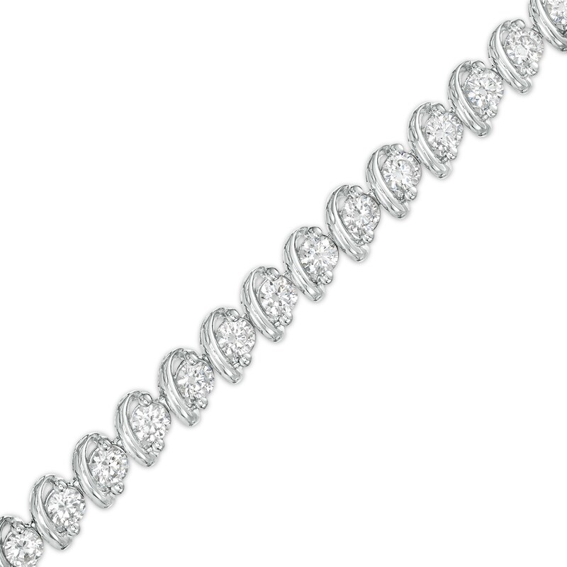 5 CT. T.W. Certified Lab-Created Diamond Swirl Tennis Bracelet in 14K White Gold (F/SI2)