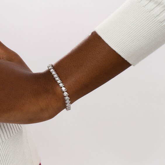 5 CT. T.w. Certified Lab-Grown Diamond Swirl Tennis Bracelet in 14K White Gold (F/Si2)