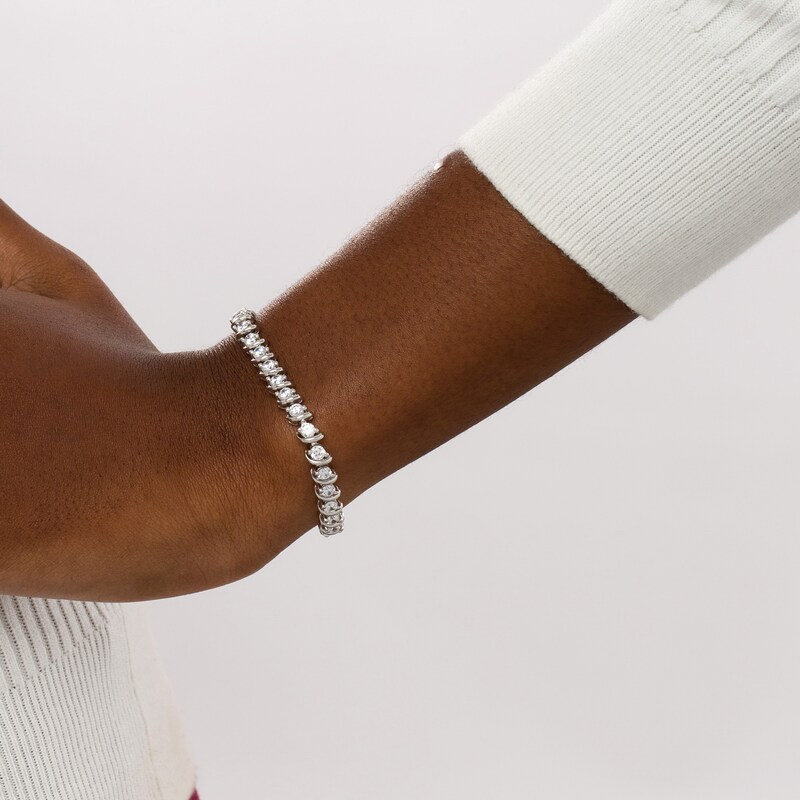 5 CT. T.W. Certified Lab-Created Diamond Swirl Tennis Bracelet in 14K White Gold (F/SI2)