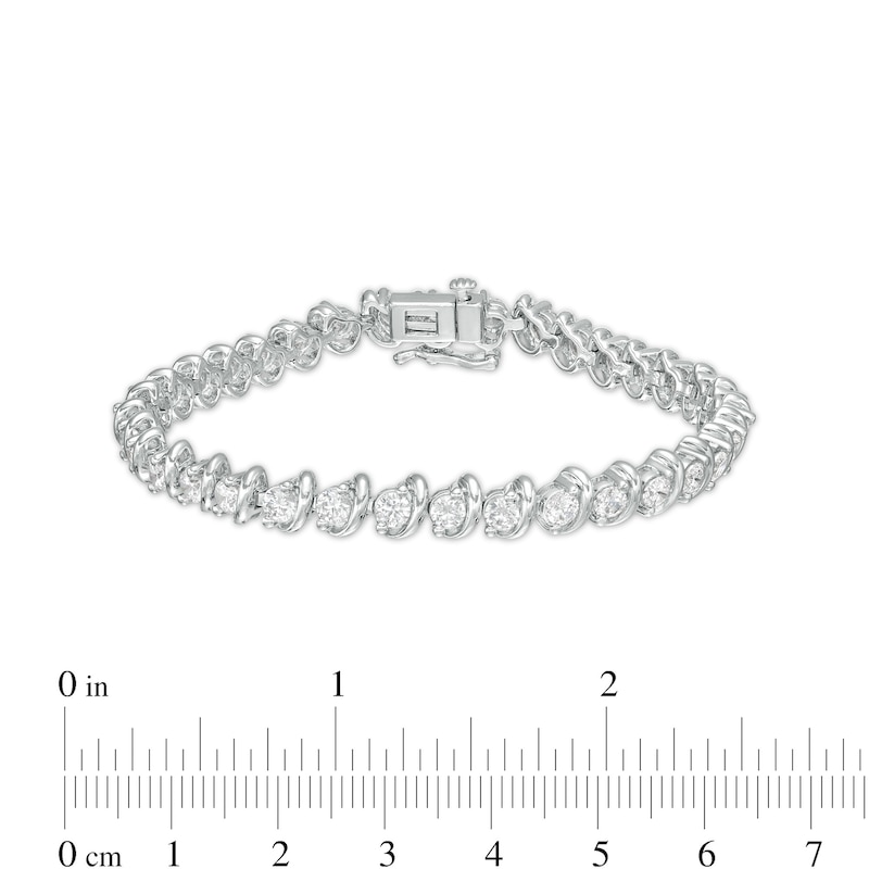 5 CT. T.W. Certified Lab-Created Diamond Swirl Tennis Bracelet in 14K White Gold (F/SI2)