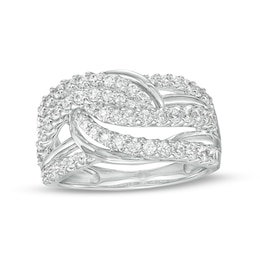 1 CT. T.W. Certified Lab-Created Diamond Intertwined Multi-Row Ring in 14K White Gold (F/SI2)