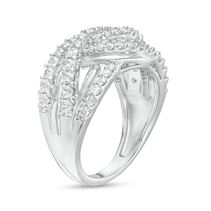Main Image 3 of 1 CT. T.W. Certified Lab-Grown Diamond Intertwined Multi-Row Ring in 14K White Gold (F/SI2)
