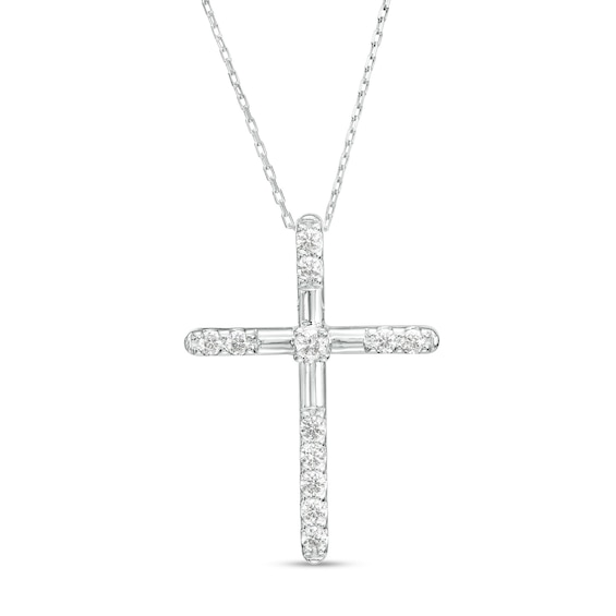 1/3 CT. T.w. Certified Lab-Grown Diamond Cross Pendant in 14K White Gold (F/Si2)