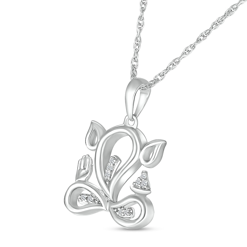 Main Image 2 of Diamond Accent Abstract Ganesha Pendant in Sterling Silver