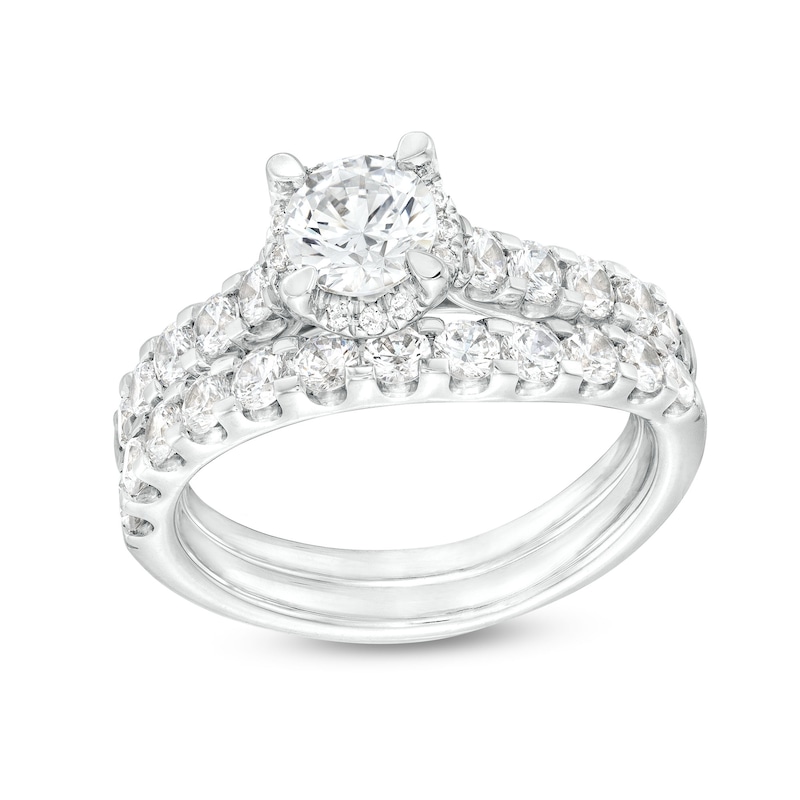 Main Image 1 of 2 CT. T.W. Diamond Hidden Frame Bridal Set in 14K White Gold (I/I2)