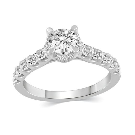 2 CT. T.w. Diamond Hidden Frame Bridal Set in 14K White Gold (I/I2)