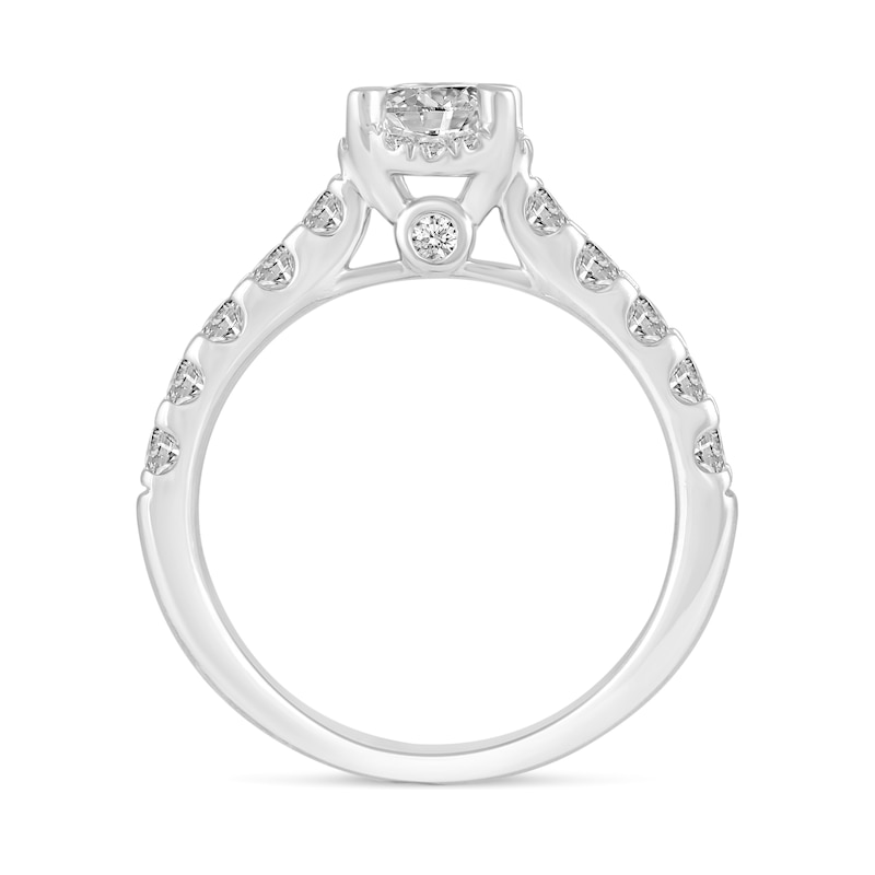Main Image 6 of 2 CT. T.W. Diamond Hidden Frame Bridal Set in 14K White Gold (I/I2)