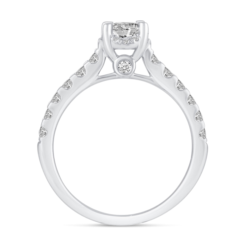 Main Image 6 of 1-3/8 CT. T.W. Diamond Hidden Frame Bridal Set in 14K White Gold (I/I2)