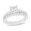 Thumbnail Image 1 of 1-3/8 CT. T.W. Princess-Cut Diamond Hidden Frame Bridal Set in 14K White Gold (I/I2)