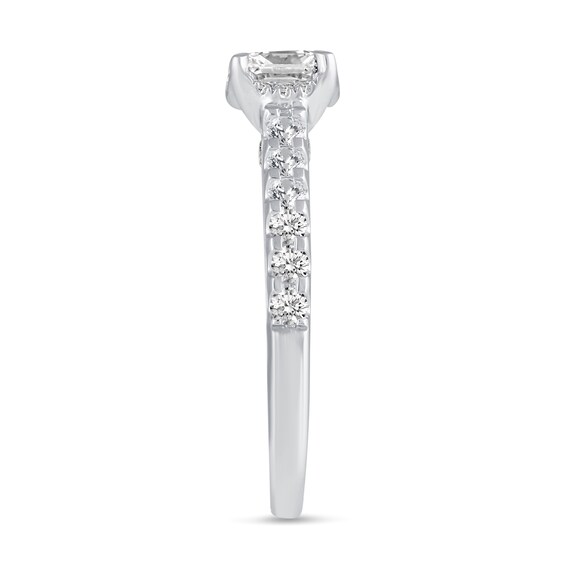 1-3/8 CT. T.w. Princess-Cut Diamond Hidden Frame Bridal Set in 14K White Gold (I/I2)