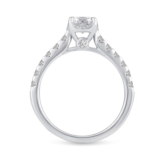 1-3/8 CT. T.w. Princess-Cut Diamond Hidden Frame Bridal Set in 14K White Gold (I/I2)