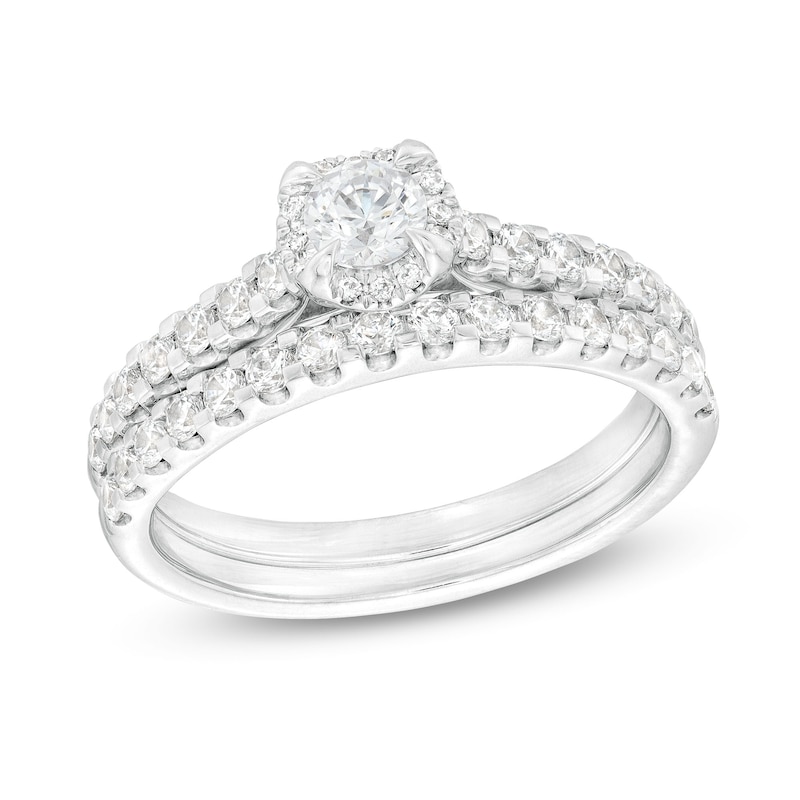 Main Image 1 of 1 CT. T.W. Diamond Hidden Frame Bridal Set in 14K White Gold (I/I2)