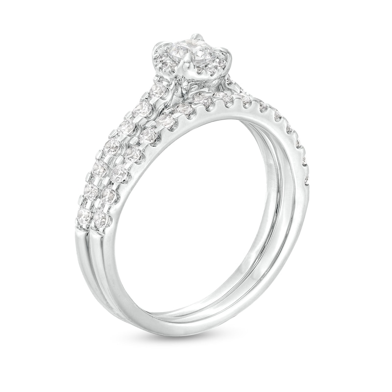 Main Image 3 of 1 CT. T.W. Diamond Hidden Frame Bridal Set in 14K White Gold (I/I2)