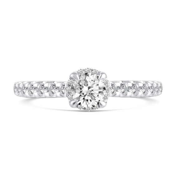 1 CT. T.w. Diamond Hidden Frame Bridal Set in 14K White Gold (I/I2)