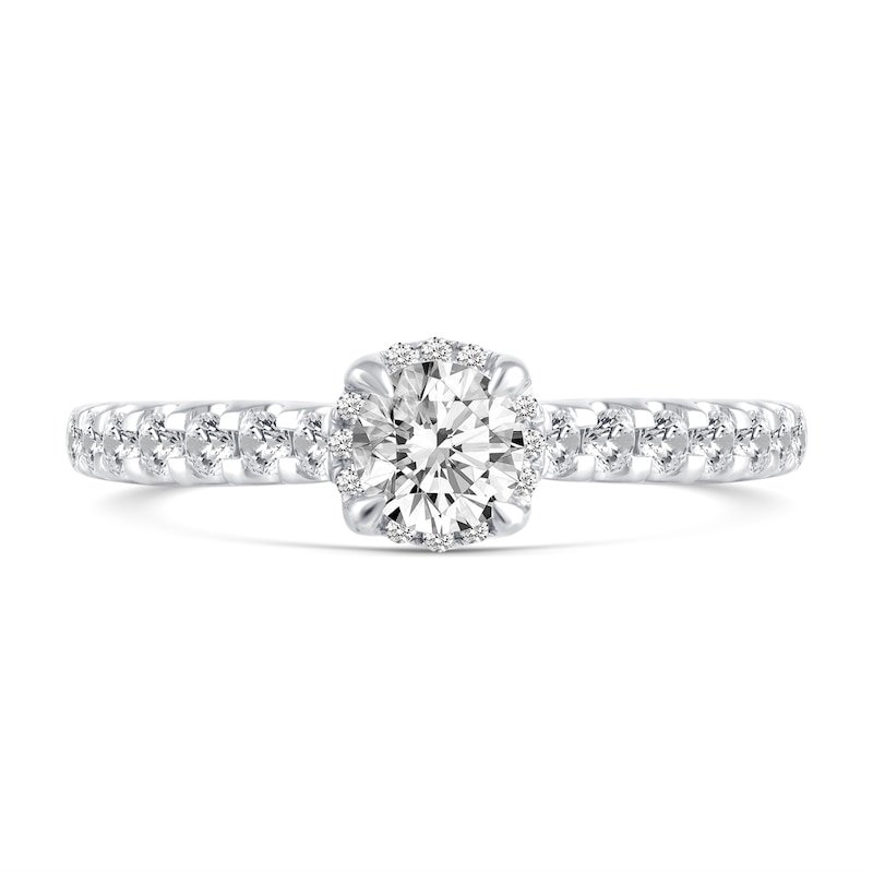 Main Image 5 of 1 CT. T.W. Diamond Hidden Frame Bridal Set in 14K White Gold (I/I2)