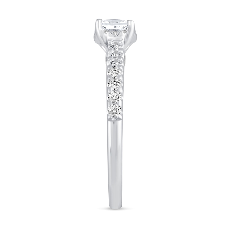 Main Image 5 of 1 CT. T.W. Princess-Cut Diamond Hidden Frame Bridal Set in 14K White Gold (I/I2)