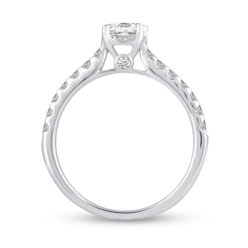 Main Image 6 of 1 CT. T.W. Princess-Cut Diamond Hidden Frame Bridal Set in 14K White Gold (I/I2)