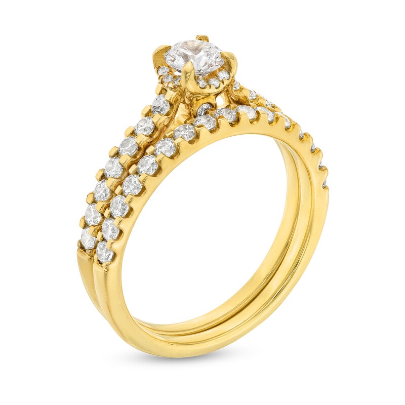Main Image 3 of 1 CT. T.W. Diamond Hidden Frame Bridal Set in 14K Gold (I/I2)