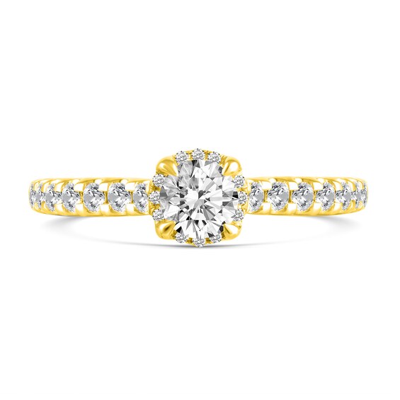1 CT. T.w. Diamond Hidden Frame Bridal Set in 14K Gold (I/I2)