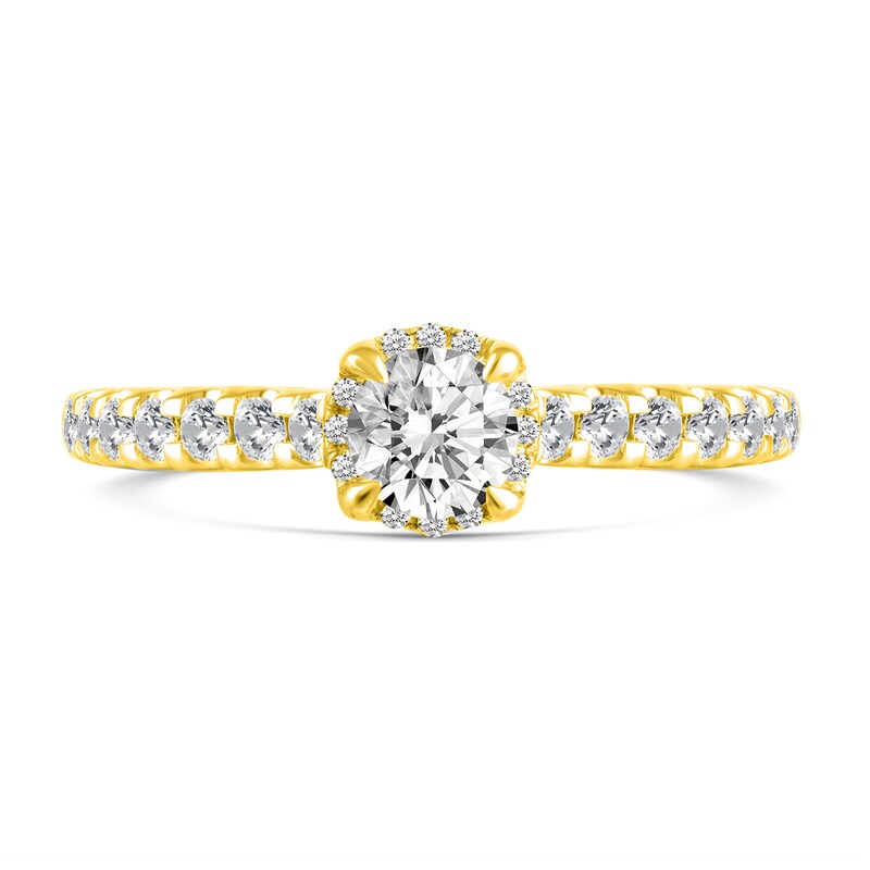 Main Image 5 of 1 CT. T.W. Diamond Hidden Frame Bridal Set in 14K Gold (I/I2)