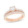 Thumbnail Image 1 of 1 CT. T.W. Diamond Hidden Frame Bridal Set in 14K Rose Gold (I/I2)