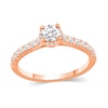 Thumbnail Image 4 of 1 CT. T.W. Diamond Hidden Frame Bridal Set in 14K Rose Gold (I/I2)