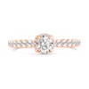 Thumbnail Image 5 of 1 CT. T.W. Diamond Hidden Frame Bridal Set in 14K Rose Gold (I/I2)