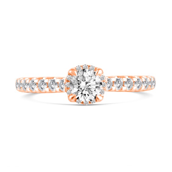 1 CT. T.w. Diamond Hidden Frame Bridal Set in 14K Rose Gold (I/I2)