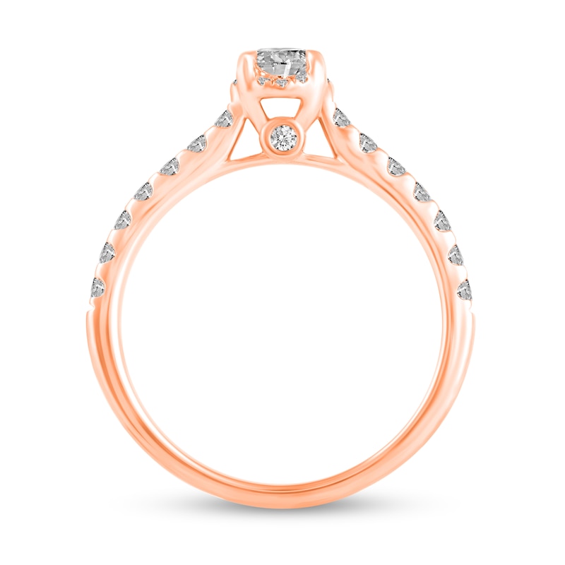 Main Image 6 of 1 CT. T.W. Diamond Hidden Frame Bridal Set in 14K Rose Gold (I/I2)