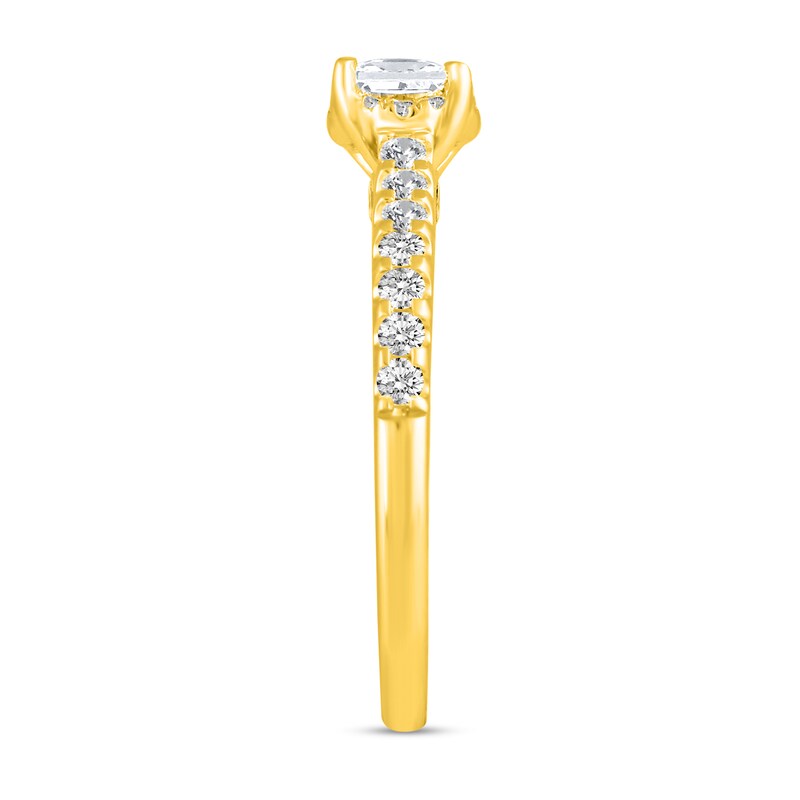Main Image 5 of 1 CT. T.W. Princess-Cut Diamond Hidden Frame Bridal Set in 14K Gold (I/I2)