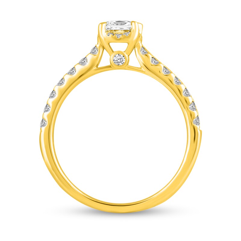 Main Image 6 of 1 CT. T.W. Princess-Cut Diamond Hidden Frame Bridal Set in 14K Gold (I/I2)