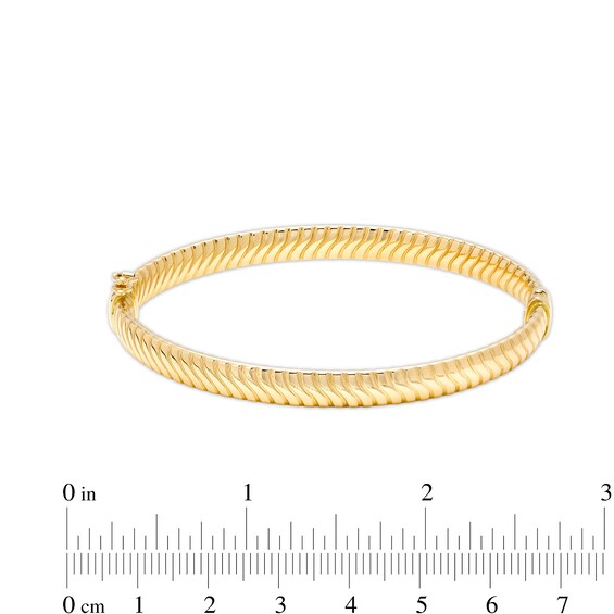 6.0mm Textured Bangle in Hollow 14K Gold